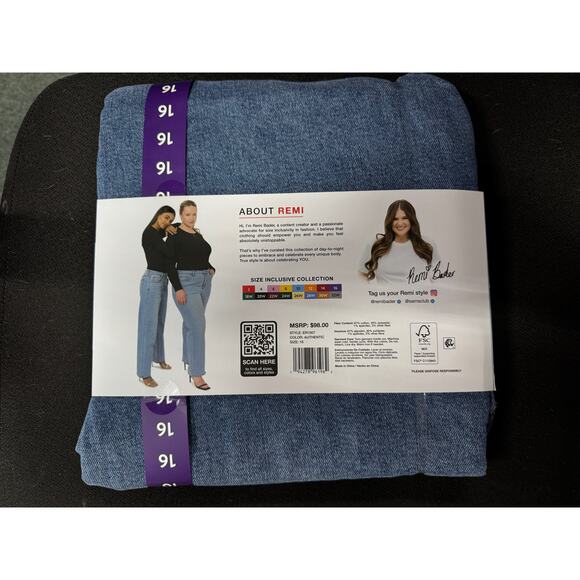 NWT Edited by Remi Bader Women's Loose Straight Jean Size 16 - Picture 2 of 2